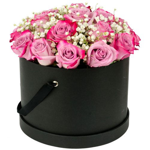 Цветы в коробке «Розовый шепот»