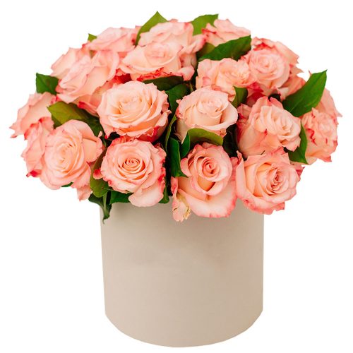 Цветы в коробке «Персиковая мечта»